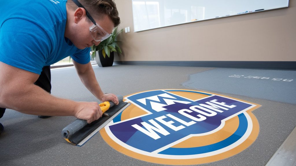 How to Apply Floor Graphics: Easy Install Tips for Custom Graphic 3 Vinyl and Adhesive on Grout Lines
