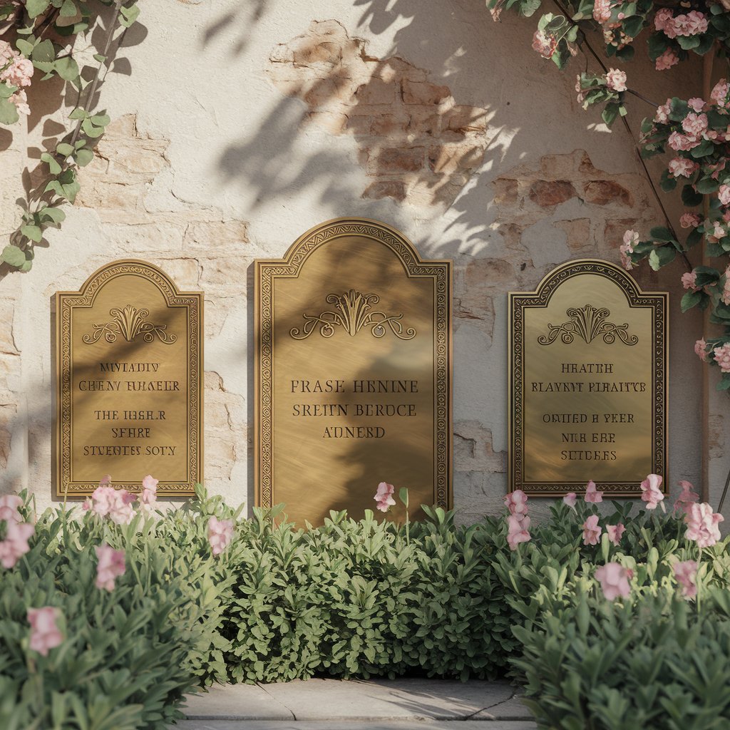 How to Choose the Right Outdoor Brass Plaque for Your Sign 2 in a sun drenched courtyard surrounded