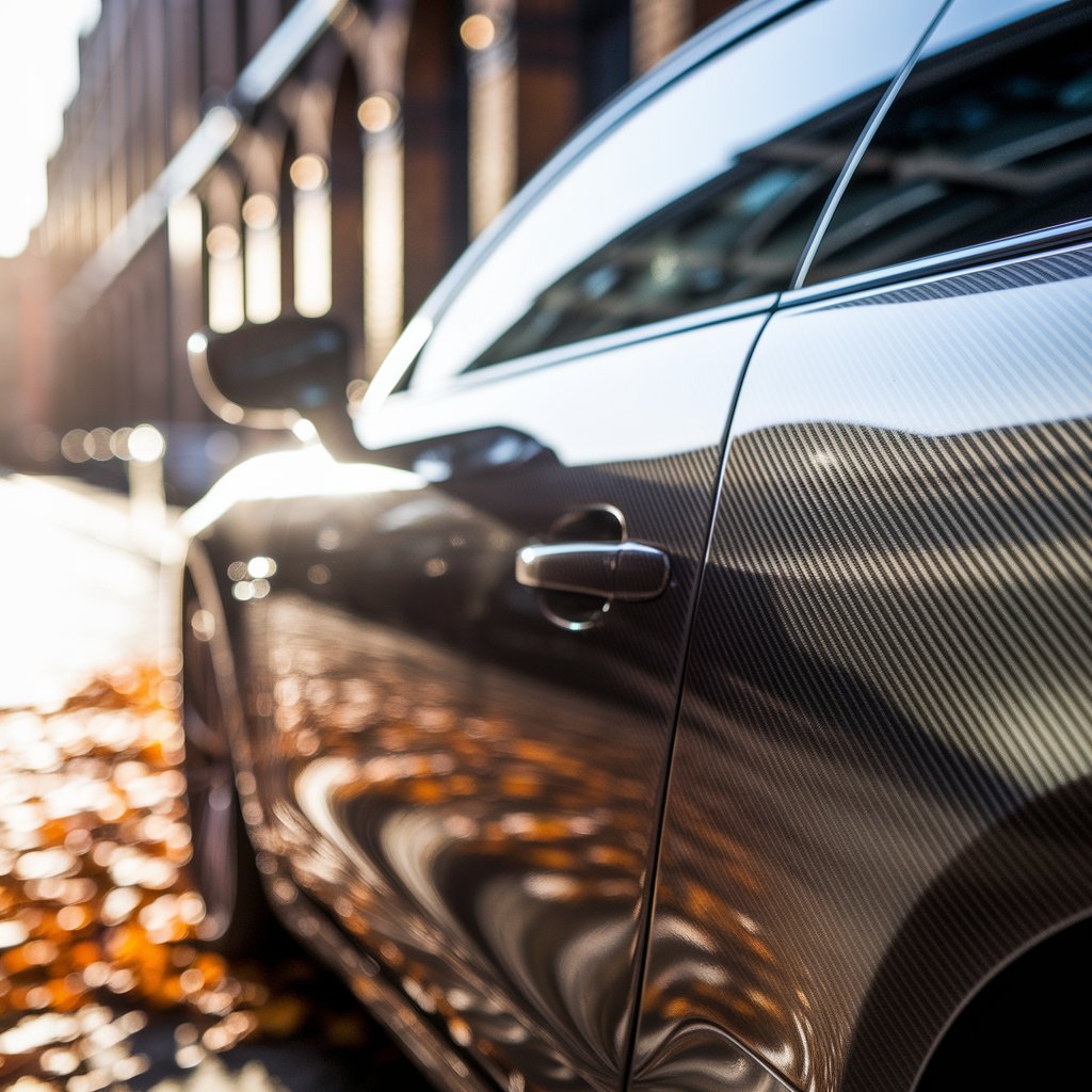 Brushed Metal Car Wrap: Transform Your Vehicle with a Bold Metallic Finish 2 brushed black metallic vinyl car wrap